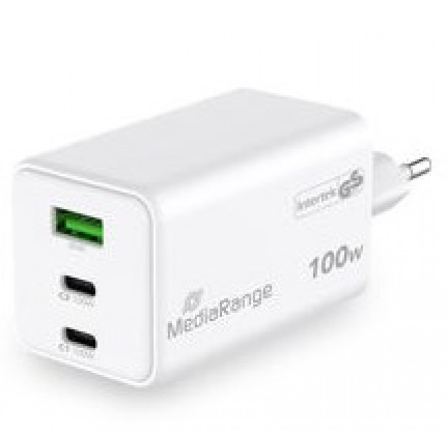 MediaRange MRMA123 mobile device charger Laptop, Smartphone, Tablet White AC Fast charging Indoor