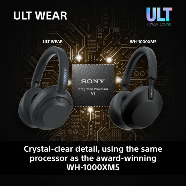 Sony ULT WEAR - Wireless Bluetooth Headphones with ULT POWER SOUND, Ultimate Deep Bass, Noise Cancelling, Clear Call Quality, Up to 30hr Battery Life, IOS & Android