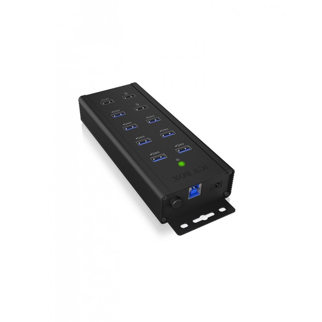 ICY BOX IB-HUB1703-QC3 USB 3.2 Gen 1 (3.1 Gen 1) Type-B 5000 Mbit/s Black