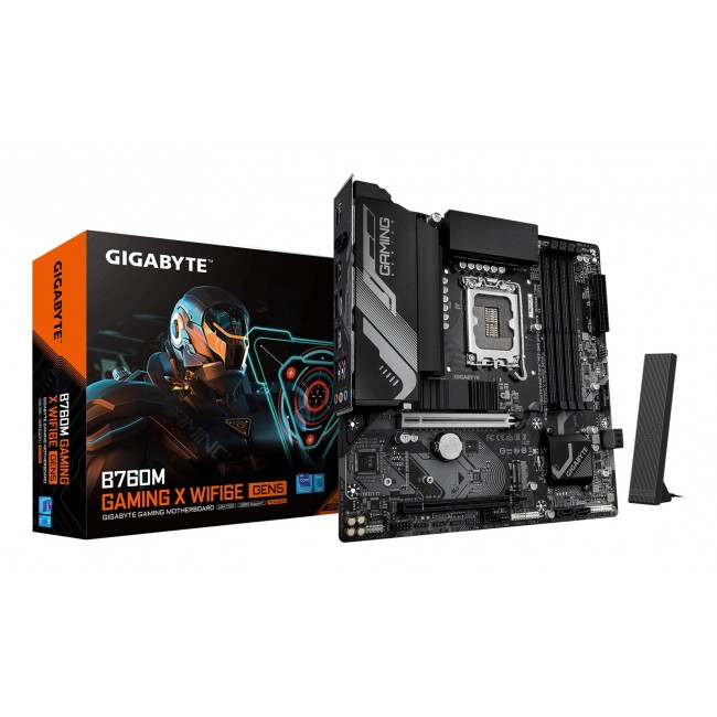 GIGABYTE B760M GAMING X WIFI6E GEN5 Motherboard - Supports 14th Gen. Intel Core CPUs, 8+1+1 phases VRM, up to 5600MHz DDR5, 2xPCIe 4.0 M.2, Wi-Fi 6E, 2.5 GbE LAN, USB 3.2 Gen 1