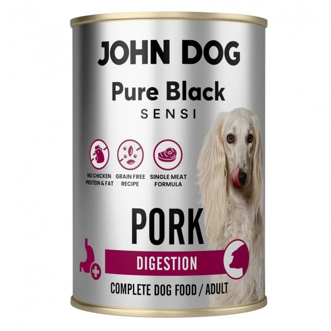 JOHN DOG Pure Black Sensi Digestion Mono Pork - wet dog food - 400g