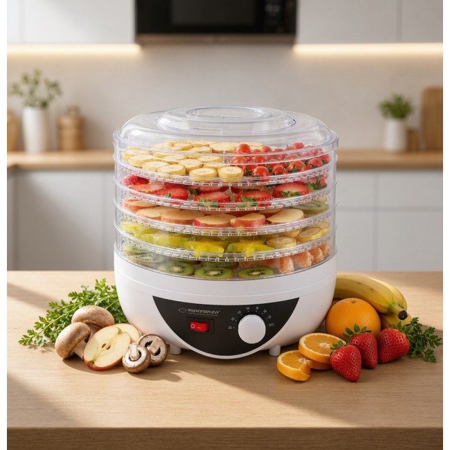 Esperanza EKD002 food dehydrator Black,Transparent,White 250 W