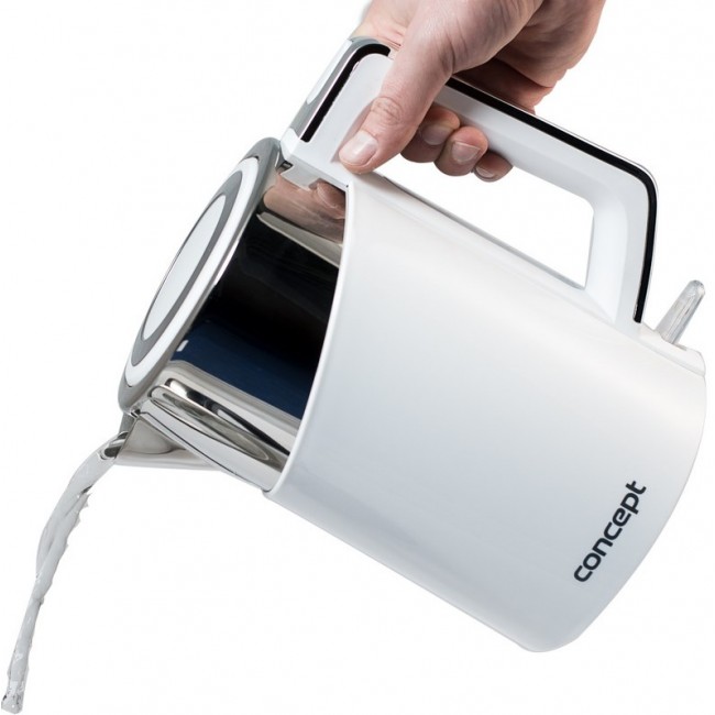 Concept RK3170 electric kettle 1.7 L 2200 W Stainless steel, White Concept RK3170 electric kettle 1.7 L 2200 W Stainless steel, White