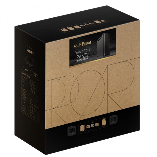 ASUS ProArt PA602 Wood Edition Metal Panel Midi Tower Black ASUS ProArt PA602 Wood Edition Metal Panel Midi Tower Black