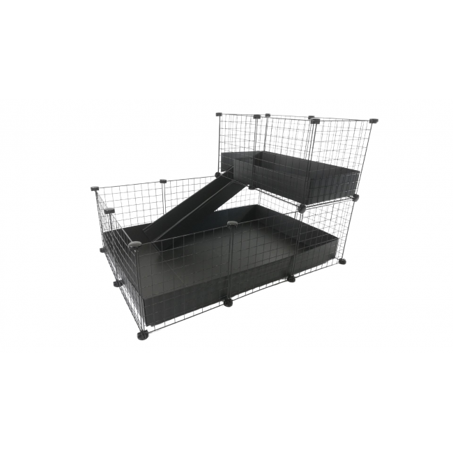 C&C Modular cage 3x2 + Loft 2x1+ black Ramp
