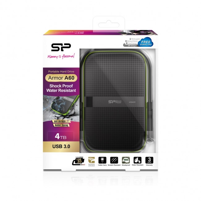 Silicon Power Armor A60 external hard drive 4000 GB Black, Green Silicon Power Armor A60 external hard drive 4000 GB Black, Green