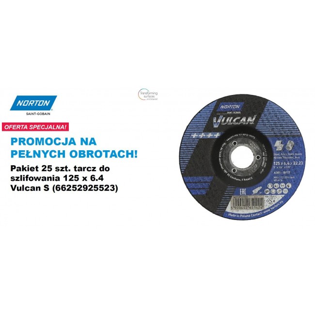 Abrasive wheel Norton Vulcan 125 x 6.4 A30S