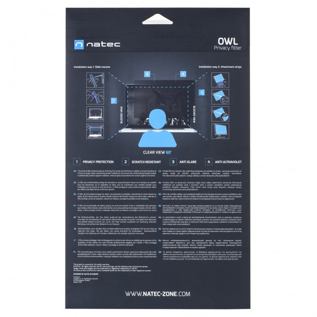 NATEC Owl Frameless display privacy filter 60.5 cm (23.8