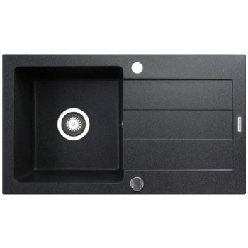 Pyramis Sparta 1B 1D granite sink with drainer 700166701 Volcano (black), 1 bowl