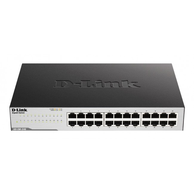 D-Link GO-SW-24G - Unmanaged - L2 - Gigabit Ethernet (10/100/1000) - Full duplex - Rack mounting - 1U D-Link GO-SW-24G - Unmanaged - L2 - Gigabit Ethernet (10/100/1000) - Full duplex - Rack mounting - 1U