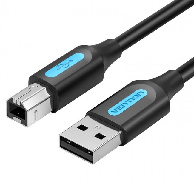 Vention USB 2.0 A Male to B Male Cable 5M Black PVC Type Vention USB 2.0 A Male to B Male Cable 5M Black PVC Type