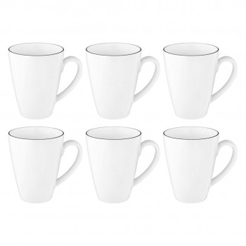 SELTMANN LIDO BLACK LINE Set of 6 mugs with handle