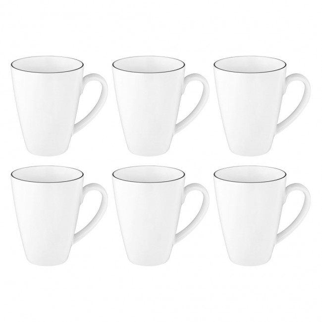 SELTMANN LIDO BLACK LINE Set of 6 mugs with handle SELTMANN LIDO BLACK LINE Set of 6 mugs with handle