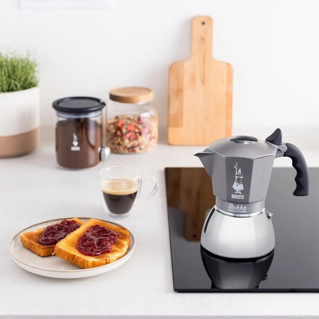 Coffee maker BIALETTI BRIKKA INDUCTION 4TZ 180 ml Anthracite, Silver