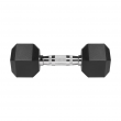 REBEL ACTIVE Rubber-coated cast iron dumbbells 2x7 kg