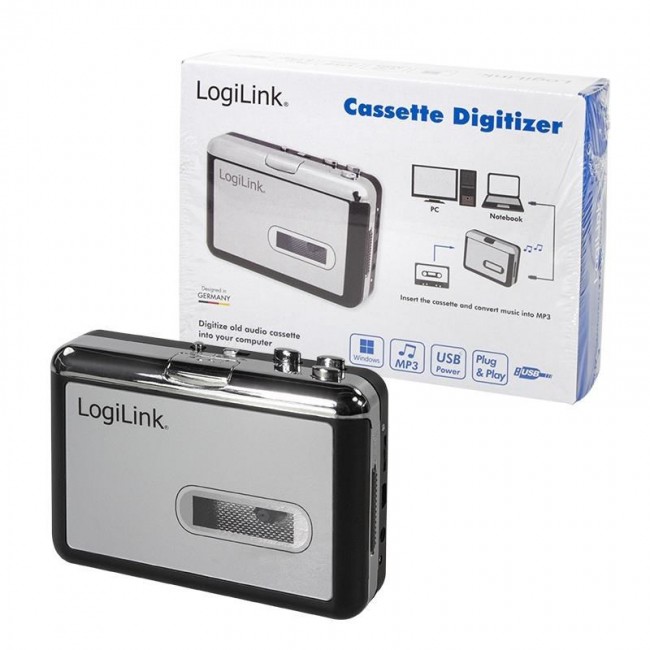 LogiLink UA0156 cassette player 1 deck(s) Black, Silver