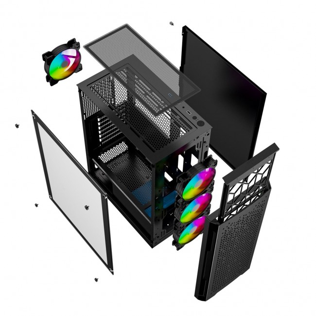 Gembird CCC-FC-400X Gaming ARGB computer case Fornax 400X, black Gembird CCC-FC-400X Gaming ARGB computer case Fornax 400X, black