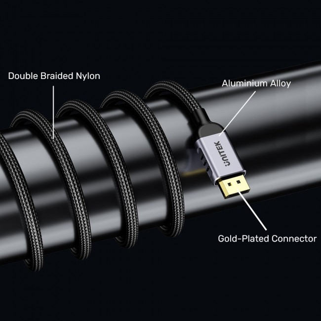 UNITEK C1626GY01-1.5M DisplayPort cable Black, Grey UNITEK C1626GY01-1.5M DisplayPort cable Black, Grey