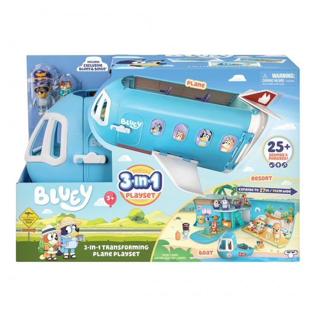Moose Toys Bluey 3 in 1 Airplane Playset