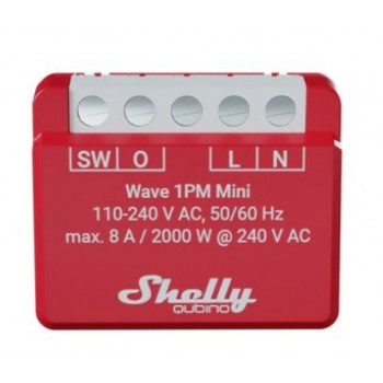 Shelly Qubino Wave 1PM Mini Z-Wave measuring-switching actuator Red