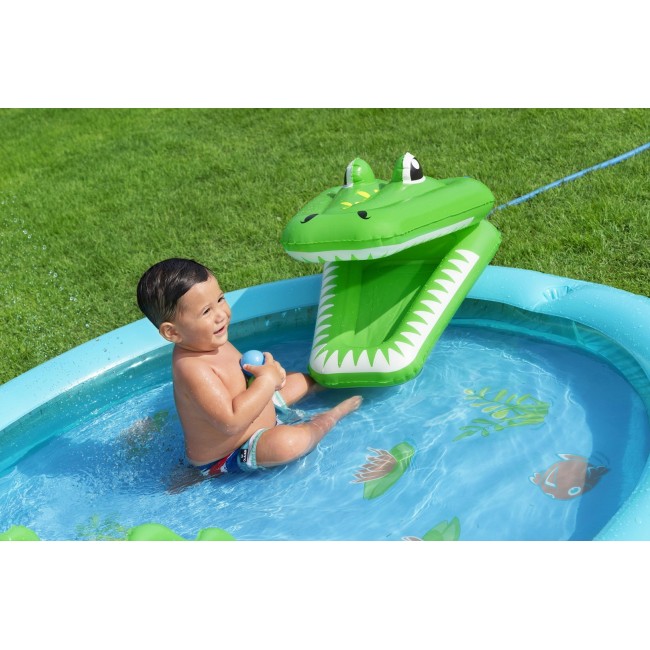Bestway Crocodile Cove Kids Inflatable Water Play Center and Pool 2.24 m x 1.81 m x 72 cm
