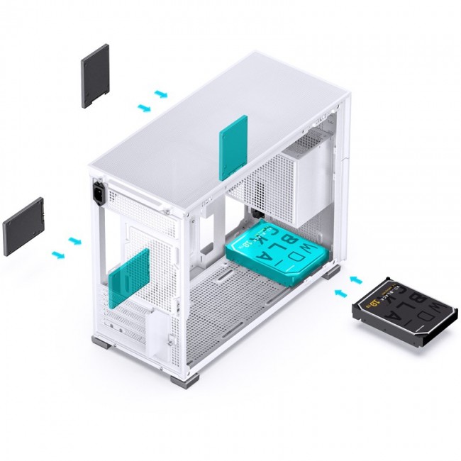 Jonsbo D31 Micro-ATX Case, Tempered Glass - white