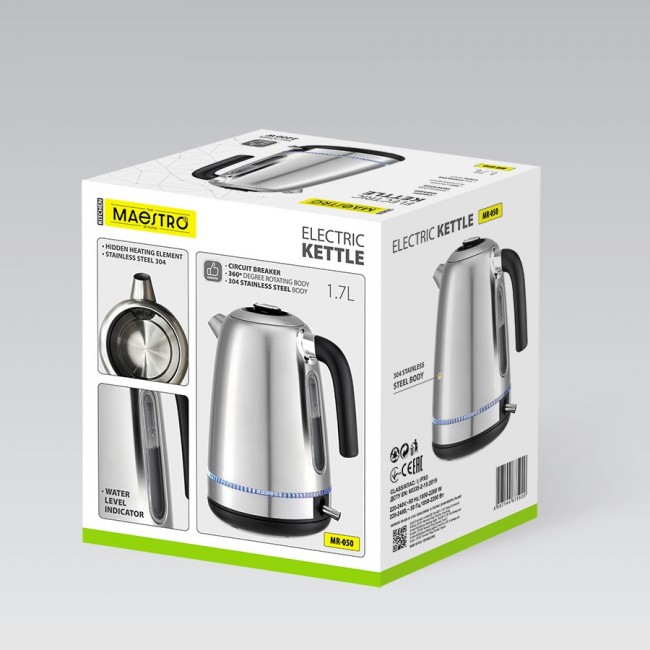 Maestro MR-050 Electric Kettle 1.7 L Stainless Steel