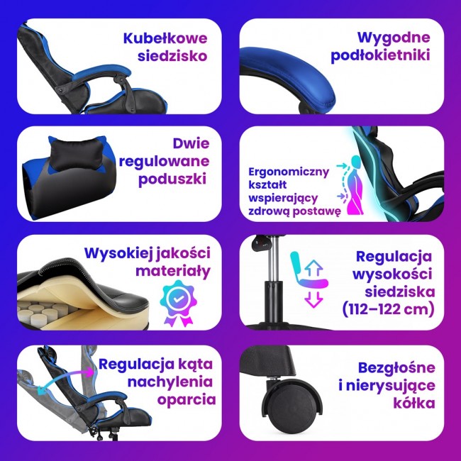 Extralink Gaming | Gaming chair | office chair, swivel, juodas and mlynas, G-523