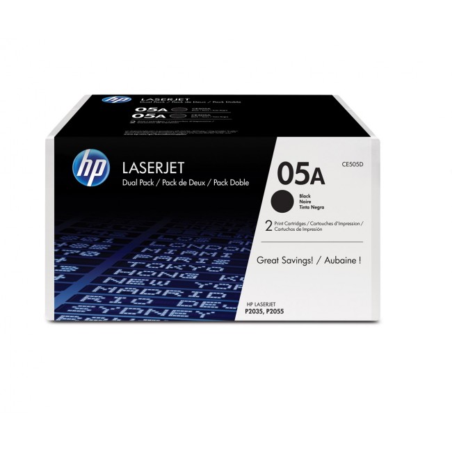 HP 05A 2-pack Black Original LaserJet Toner Cartridges HP 05A 2-pack Black Original LaserJet Toner Cartridges