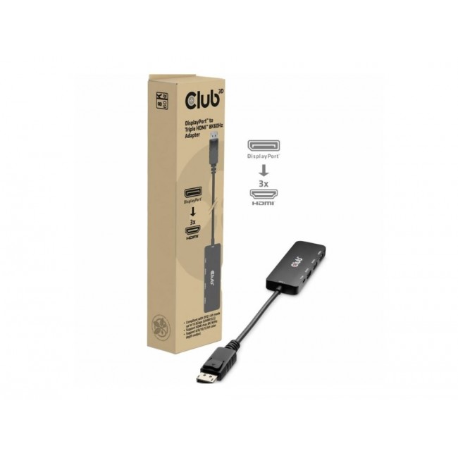 CLUB3D DisplayPort to Triple HDMI 8K60Hz Hub