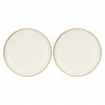 Set of 2 Concerto Avorio Round Platters - Ivory, 32 cm
