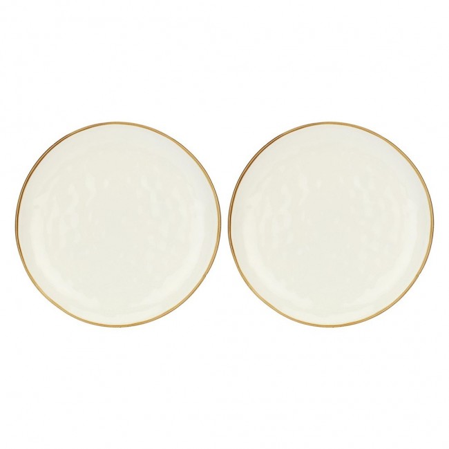 Set of 2 Concerto Avorio Round Platters - Ivory, 32 cm