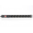 Digitus aluminum outlet strip with switch, 7 safety outlets, 2 m supply with surge protection