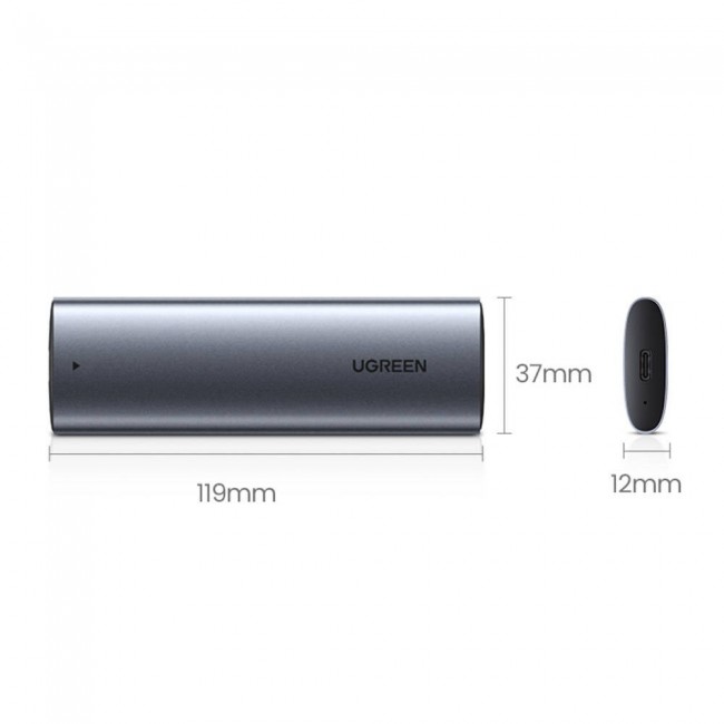 Ugreen M.2 B-Key SATA 3.0 hard drive enclosure 5Gbps grey + USB Type-C cable (CM400)