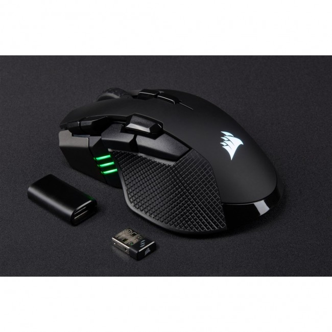 Corsair IRONCLAW RGB mouse Right-hand RF Wireless + Bluetooth + USB Type-A Optical 18000 DPI