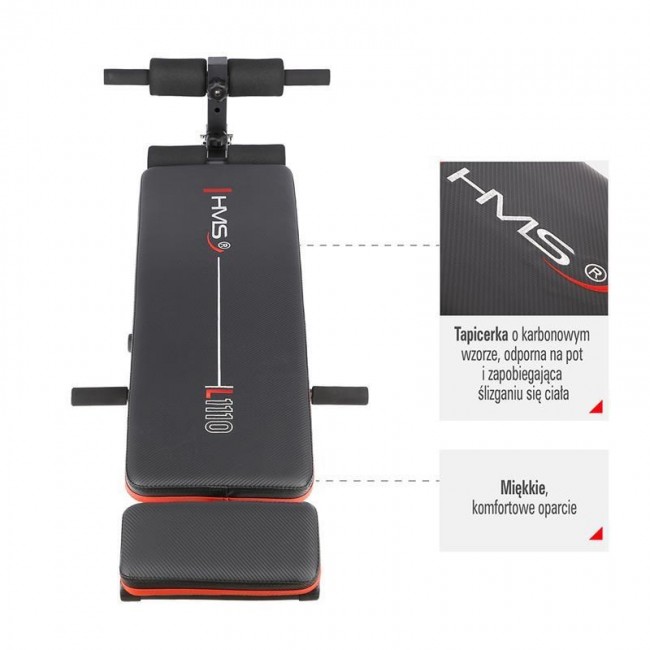HMS Fitness L1110 Adjustable weight training bench Adjustable seat Home Black HMS Fitness L1110 Adjustable weight training bench Adjustable seat Home Black