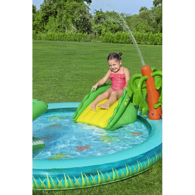 Bestway Crocodile Cove Kids Inflatable Water Play Center and Pool 2.24 m x 1.81 m x 72 cm