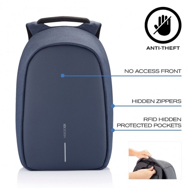 XD DESIGN ANTI-THEFT BACKPACK BOBBY HERO SMALL NAVY P/N: P705.705 XD DESIGN ANTI-THEFT BACKPACK BOBBY HERO SMALL NAVY P/N: P705.705