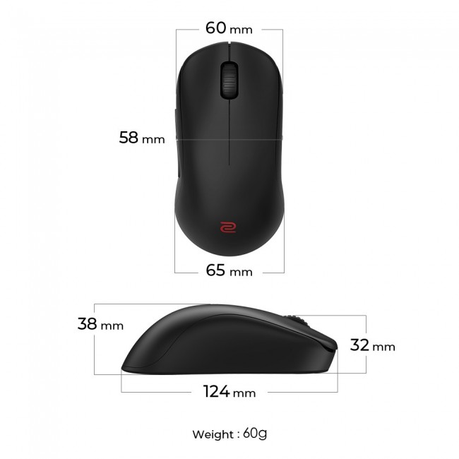 ZOWIE U2 mouse Gaming Ambidextrous RF Wireless Optical 3200 DPI