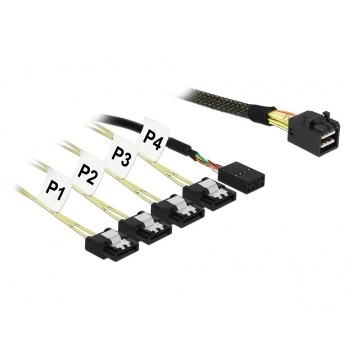 DeLOCK 85732 Serial Attached SCSI (SAS) cable 1 m Black, Green