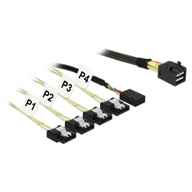 DeLOCK 85732 Serial Attached SCSI (SAS) cable 1 m Black, Green