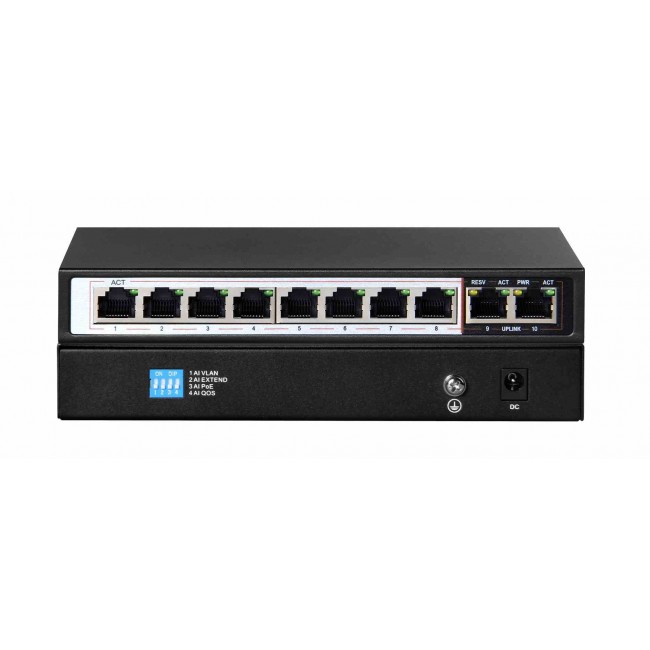 Extralink Switch PoE PERSES 8x Gigabit PoE/PoE+, 2x RJ45 Uplink Gigabit, 96W Extralink Switch PoE PERSES 8x Gigabit PoE/PoE+, 2x RJ45 Uplink Gigabit, 96W