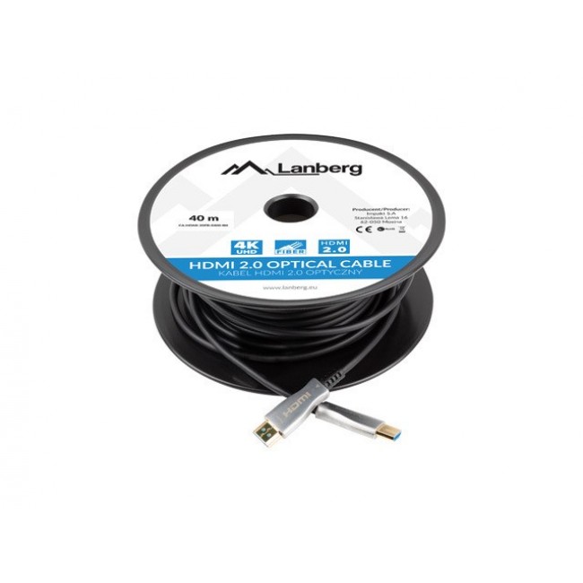 Lanberg CA-HDMI-20FB-0400-BK HDMI cable 40 m HDMI Type A (Standard) Black, Silver Lanberg CA-HDMI-20FB-0400-BK HDMI cable 40 m HDMI Type A (Standard) Black, Silver