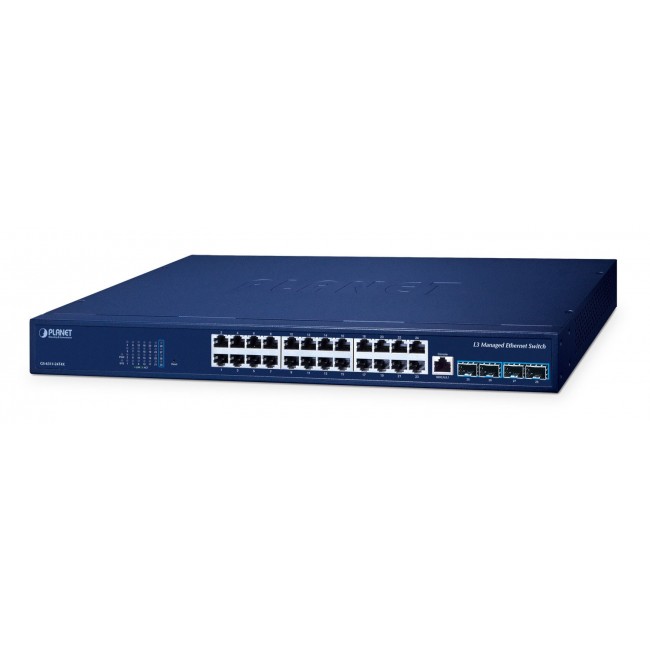 PLANET Layer 3 24-Port 10/100/1000T Managed L3 Gigabit Ethernet (10/100/1000) Power over Ethernet (PoE) Blue PLANET Layer 3 24-Port 10/100/1000T Managed L3 Gigabit Ethernet (10/100/1000) Power over Ethernet (PoE) Blue