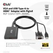CLUB3D VGA and USB Type-A to HDMI Adapter with Pigtail M/F 0.6m/1.97ft 28AWG CLUB3D VGA and USB Type-A to HDMI Adapter with Pigtail M/F 0.6m/1.97ft 28AWG