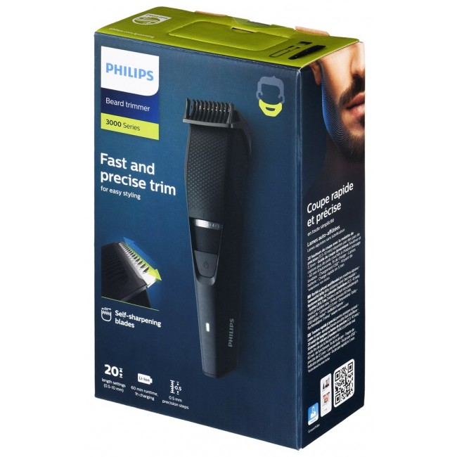 Philips BEARDTRIMMER Series 3000 BT3234/15 beard trimmer Battery 20 1 cm Black