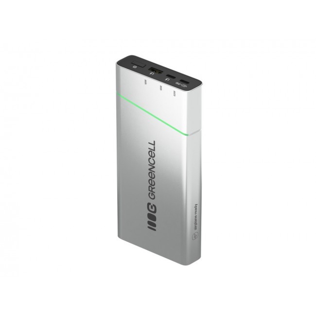 Green Cell PBPLGC20P power bank Lithium-Ion (Li-Ion) 20800 mAh Aluminium, Black, Green, Light grey, Silver