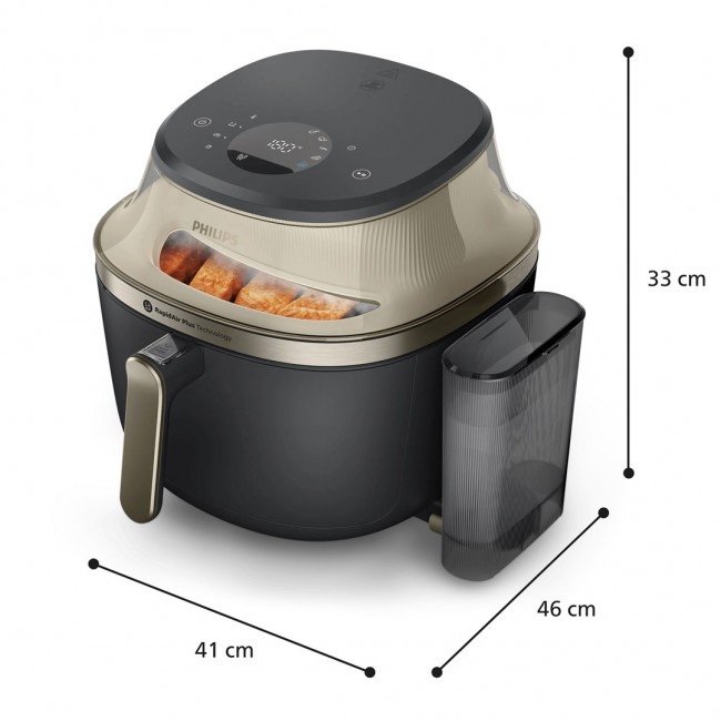 Philips 5000 series NA547/07 fryer Single 7.2 L Stand-alone 2000 W Hot air fryer Black, Gold Philips 5000 series NA547/07 fryer Single 7.2 L Stand-alone 2000 W Hot air fryer Black, Gold