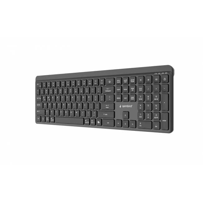 Gembird KB-WPS-03 Dual-mode pro-business slim wireless keyboard, 2.4G+BT, US layout
