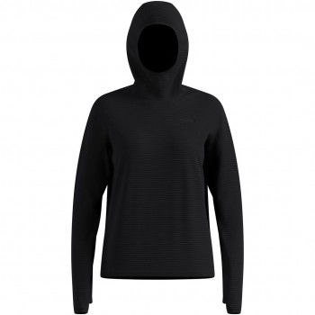 Bluza z kapturem damska Odlo ESSENTIAL THERMAL Mid layer hoody czarna S